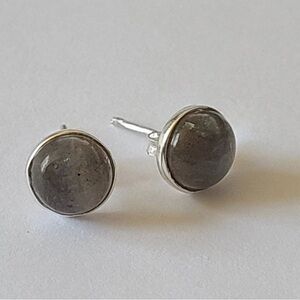 New Natural Labradorite Sterling Silver 8MM Round Stud Earrings
